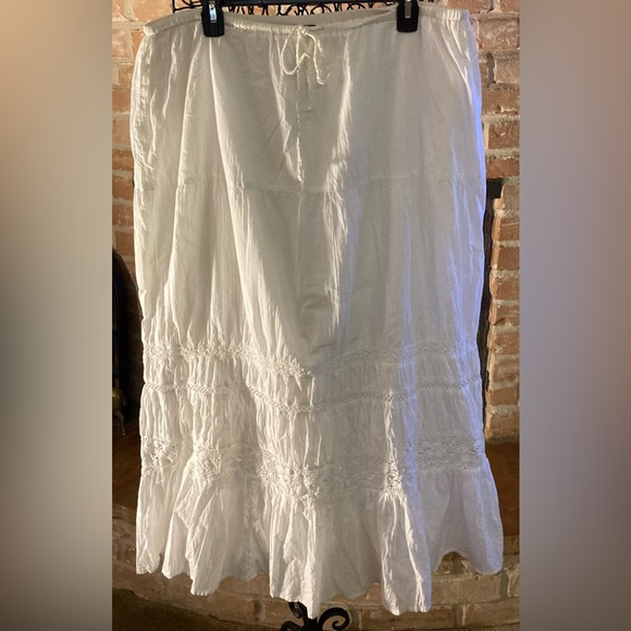 Venezia Dresses & Skirts - Venezia White Maxi Skirt with Lace Accents